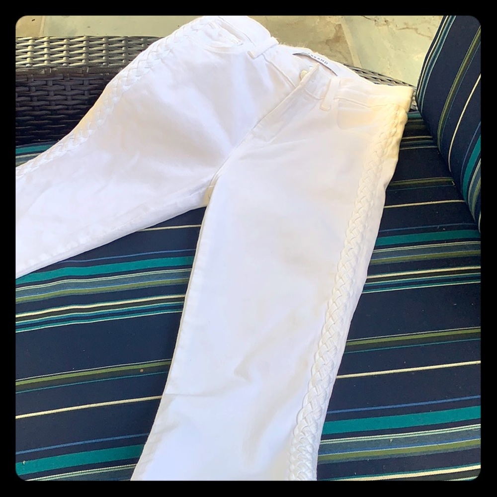 J Brand Ruby High Rise Crop In Braided Blanc